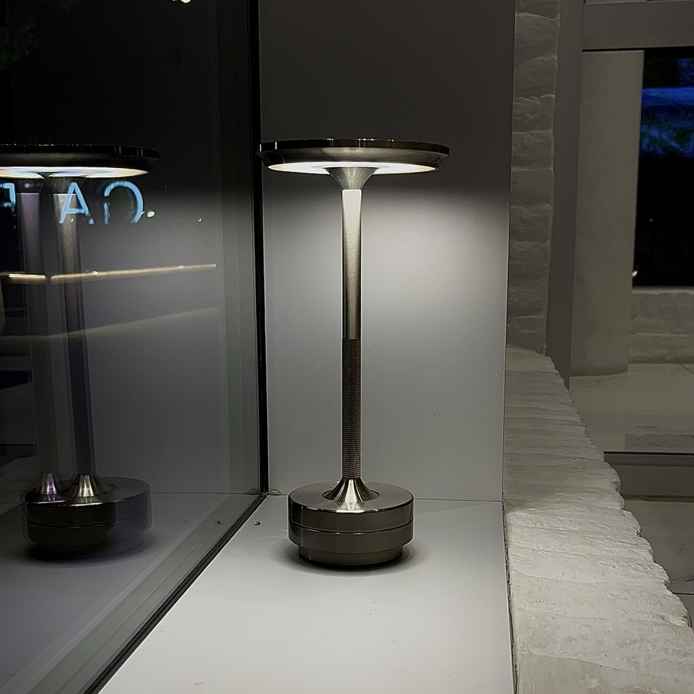 Cordless Metallic Table Lamp - Modern Design for Home & Office Lighting