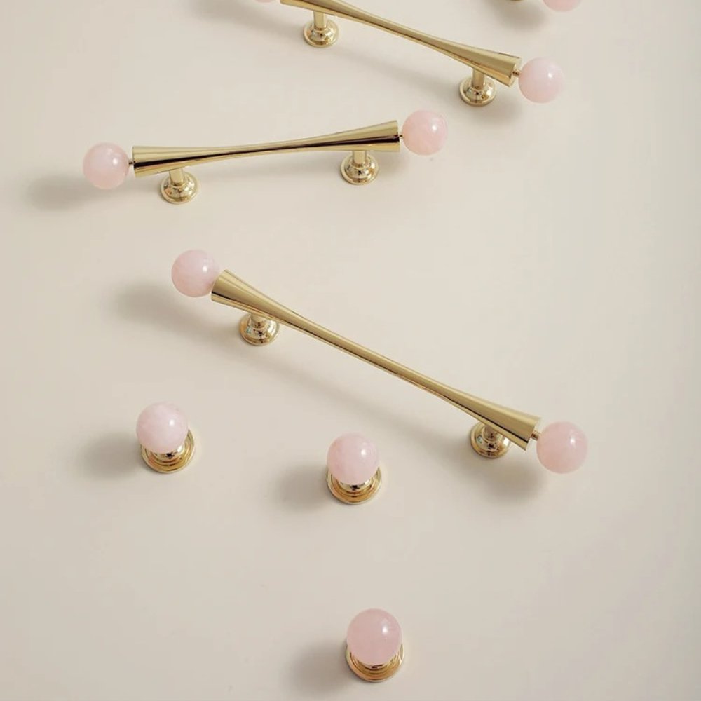 Crystal Cabinet Knob & Pull Bar Set - Decorative Hardware for Kitchen & Bathroom Drawers