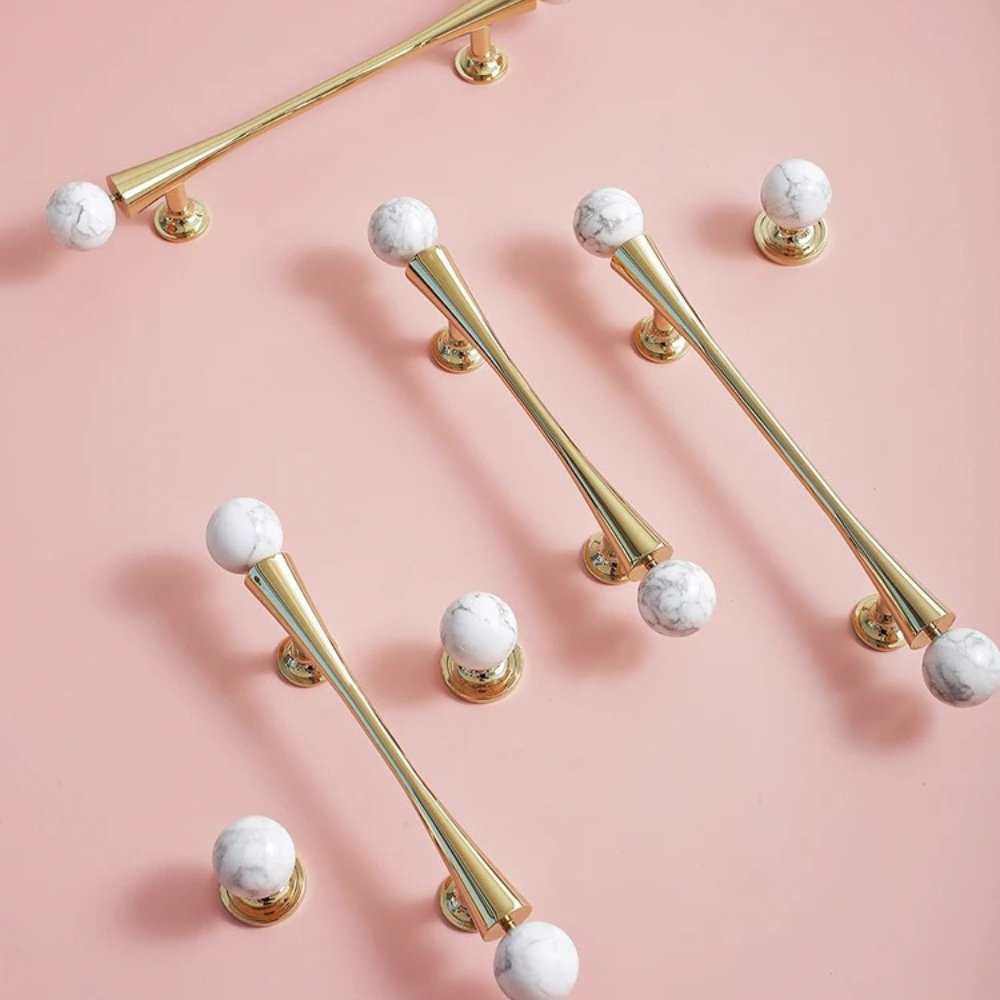 Crystal Cabinet Knob & Pull Bar Set - Decorative Hardware for Kitchen & Bathroom Drawers