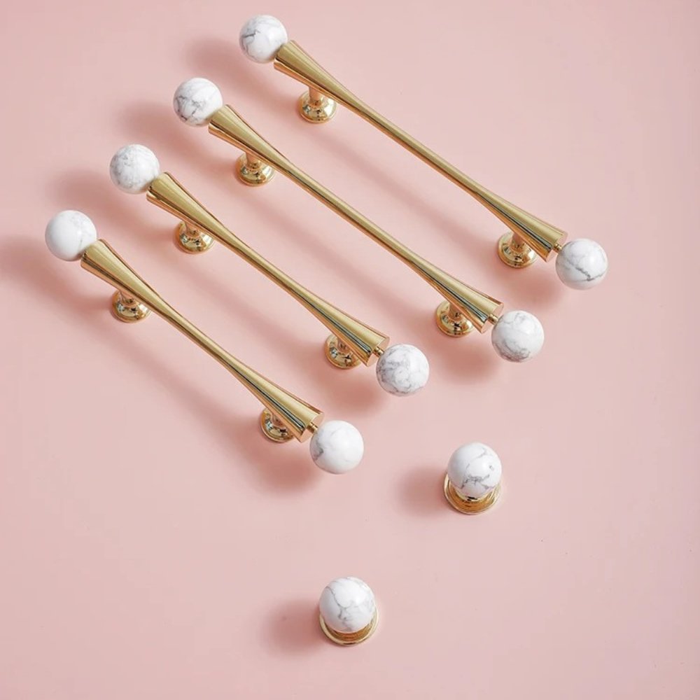 Crystal Cabinet Knob & Pull Bar Set - Decorative Hardware for Kitchen & Bathroom Drawers