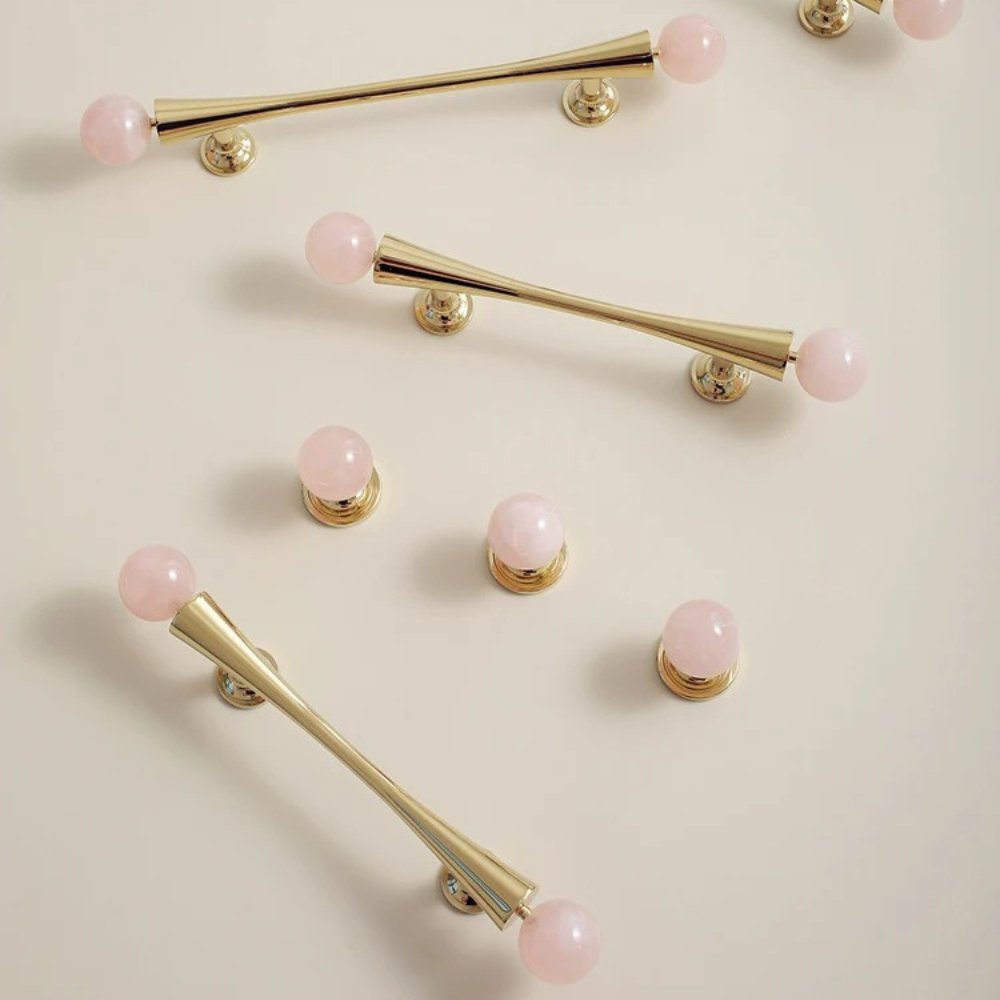 Crystal Cabinet Knob & Pull Bar Set - Decorative Hardware for Kitchen & Bathroom Drawers