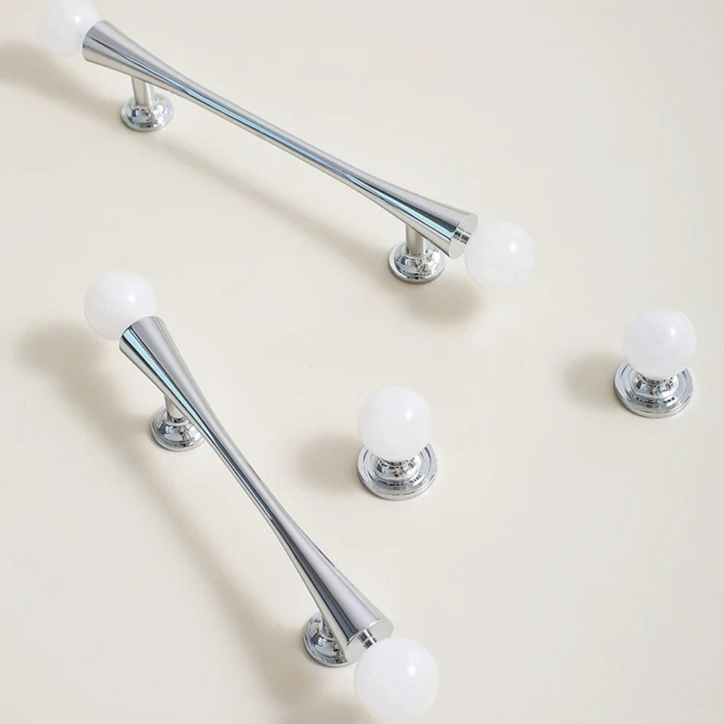 Crystal Cabinet Knob & Pull Bar Set - Decorative Hardware for Kitchen & Bathroom Drawers