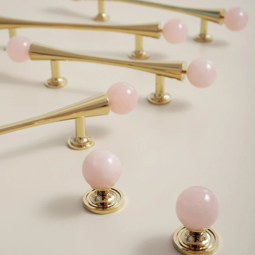 Crystal Cabinet Knob & Pull Bar Set - Decorative Hardware for Kitchen & Bathroom Drawers