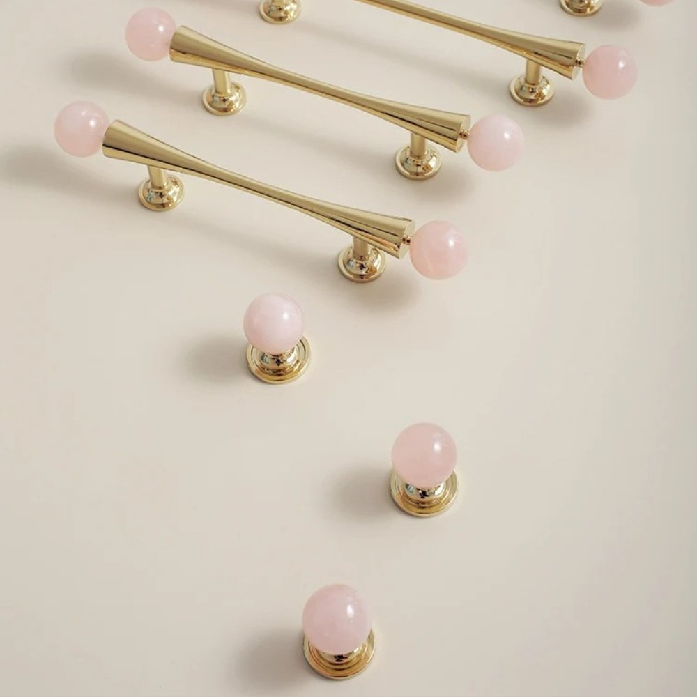 Crystal Cabinet Knob & Pull Bar Set - Decorative Hardware for Kitchen & Bathroom Drawers