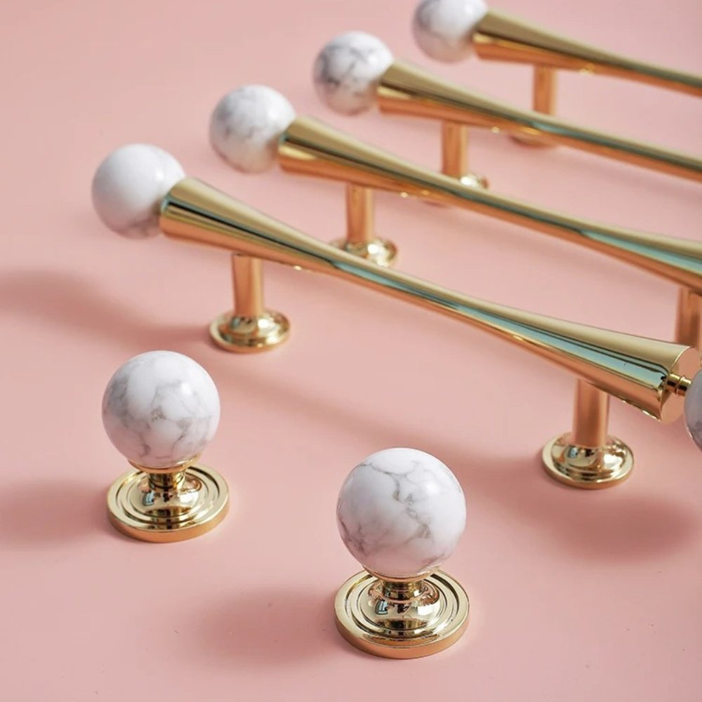 Crystal Cabinet Knob & Pull Bar Set - Decorative Hardware for Kitchen & Bathroom Drawers