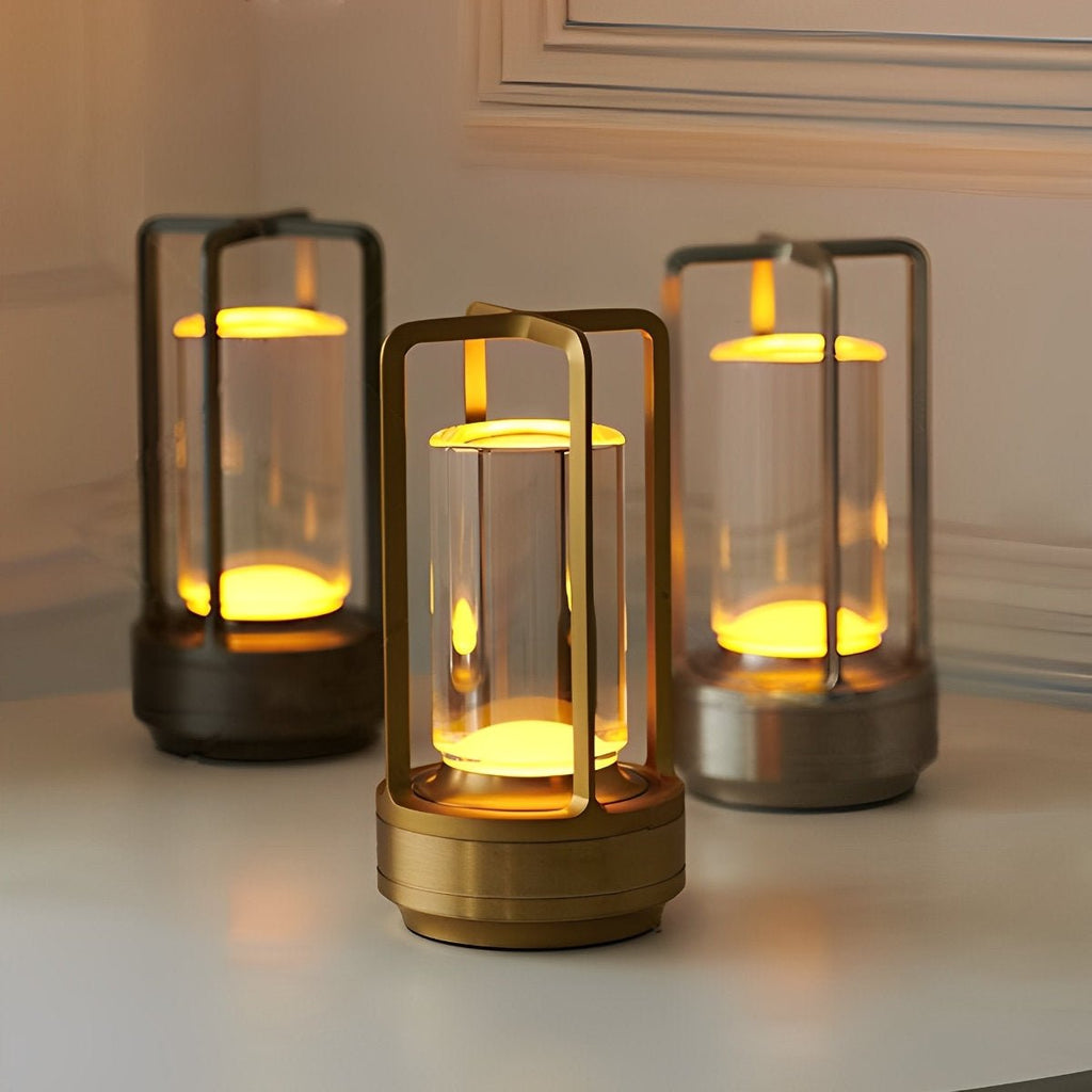 Portable Cordless Lantern Table Lamp with USB Rechargeable Touch Dimming for Nighttime Use & Outdoor Activities