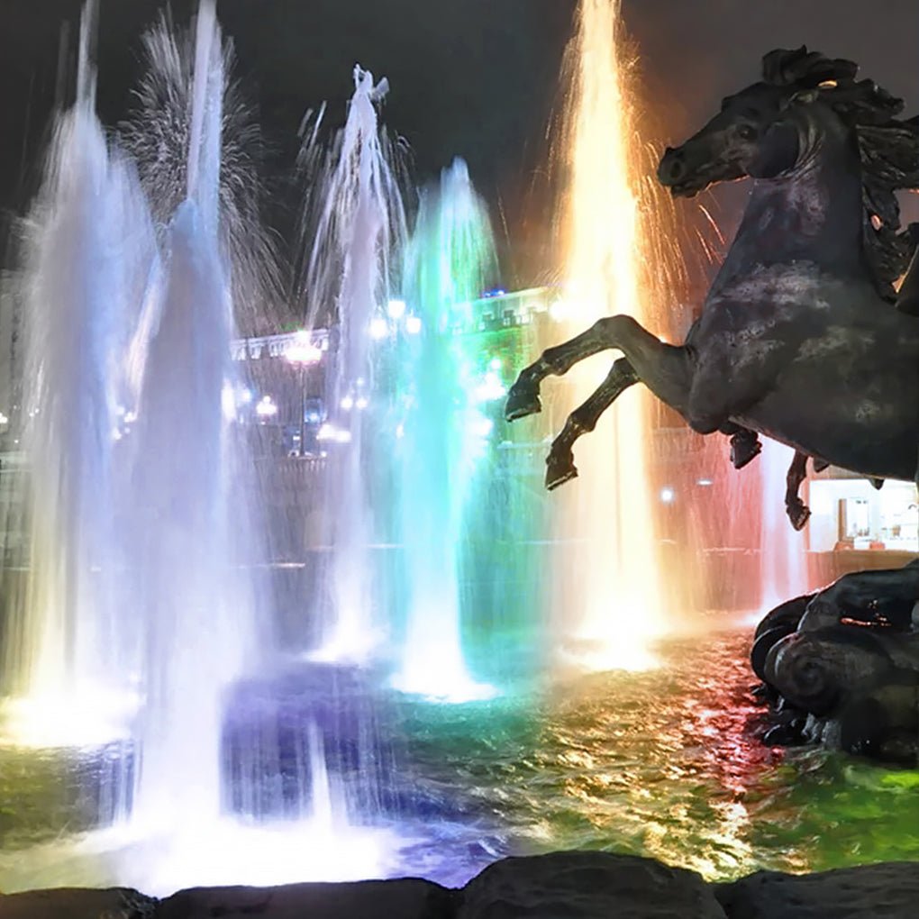 LED Color Changing Ring Lights for Outdoor Fountains - Underwater Fountain & Pool Light Combo Vibrant Color-Changing Underwater Lights