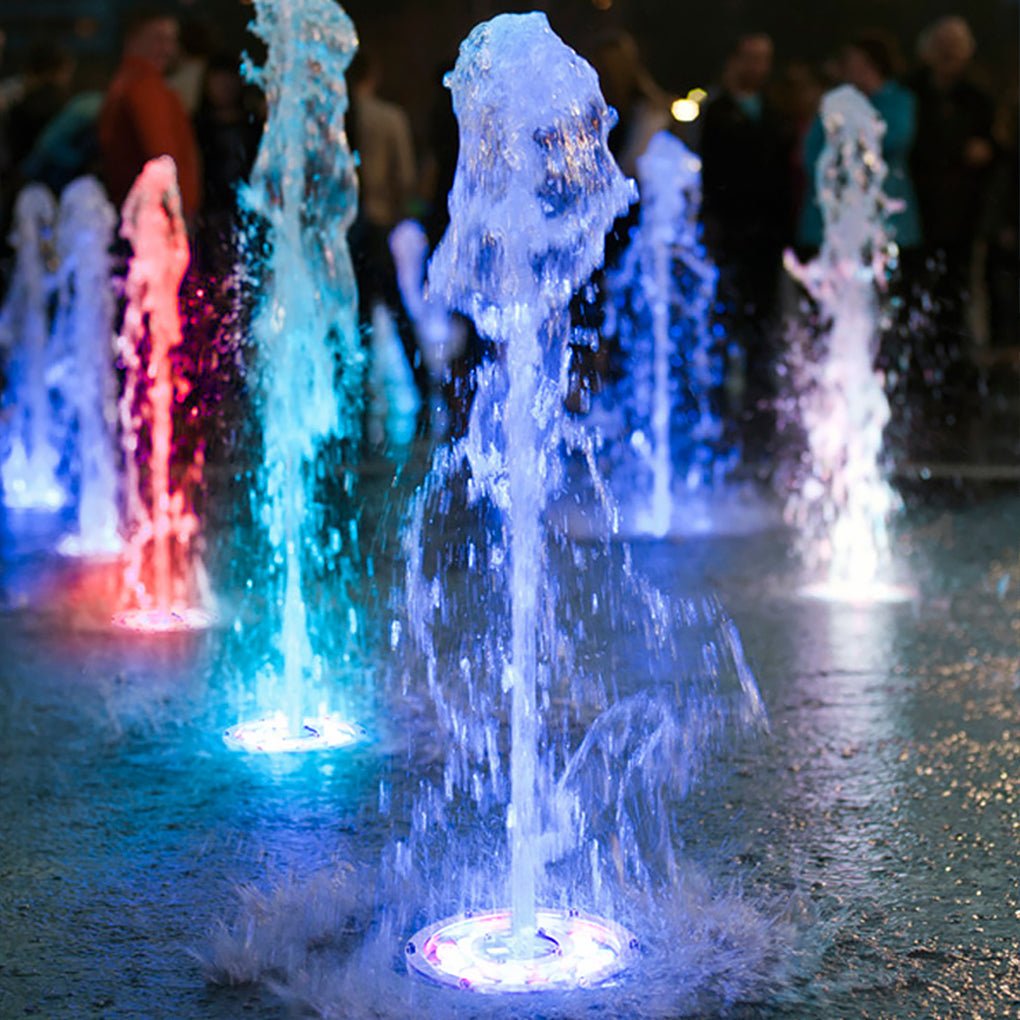 LED Color Changing Ring Lights for Outdoor Fountains - Underwater Fountain & Pool Light Combo Vibrant Color-Changing Underwater Lights