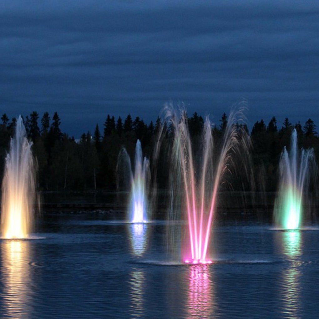 LED Color Changing Ring Lights for Outdoor Fountains - Underwater Fountain & Pool Light Combo Vibrant Color-Changing Underwater Lights
