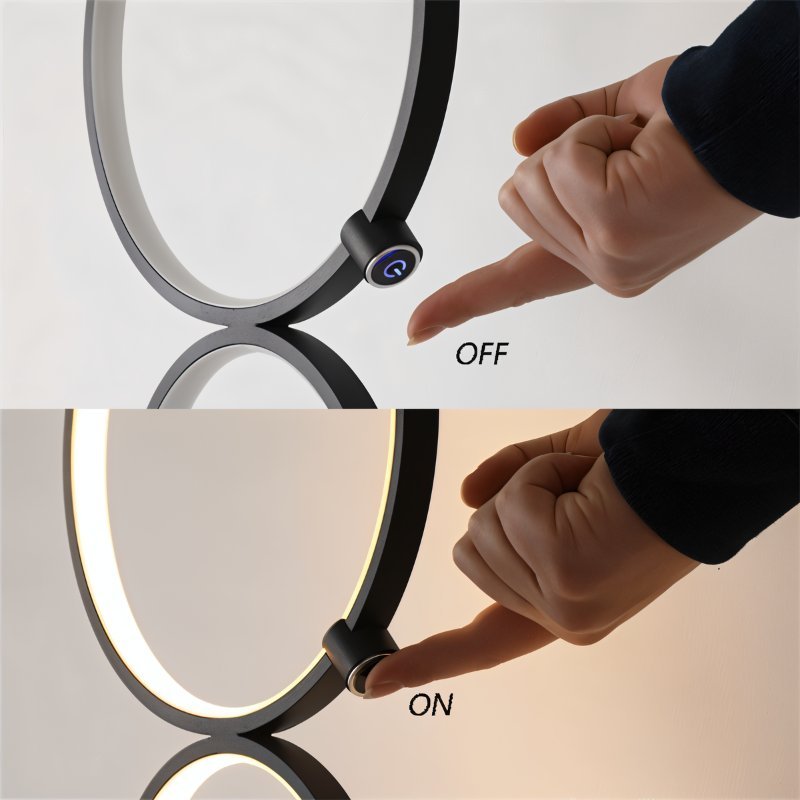 LED Ring Stack Floor Lamp - Modern Adjustable Lighting for Living Room & Bedroom Decor