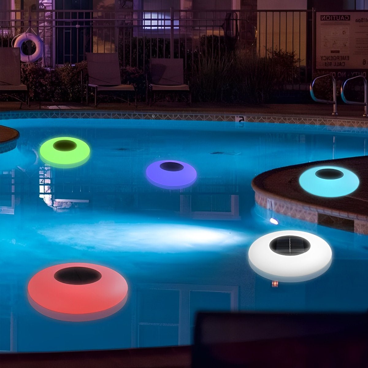 RGB LED Waterproof Solar Floating Pool Lights - Round Colorful Outdoor Pond Lamps for Garden, Patio & Pool Decor