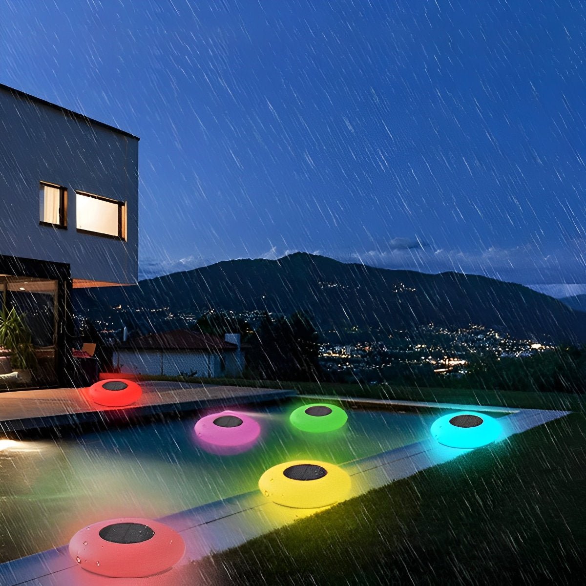 RGB LED Waterproof Solar Floating Pool Lights - Round Colorful Outdoor Pond Lamps for Garden, Patio & Pool Decor