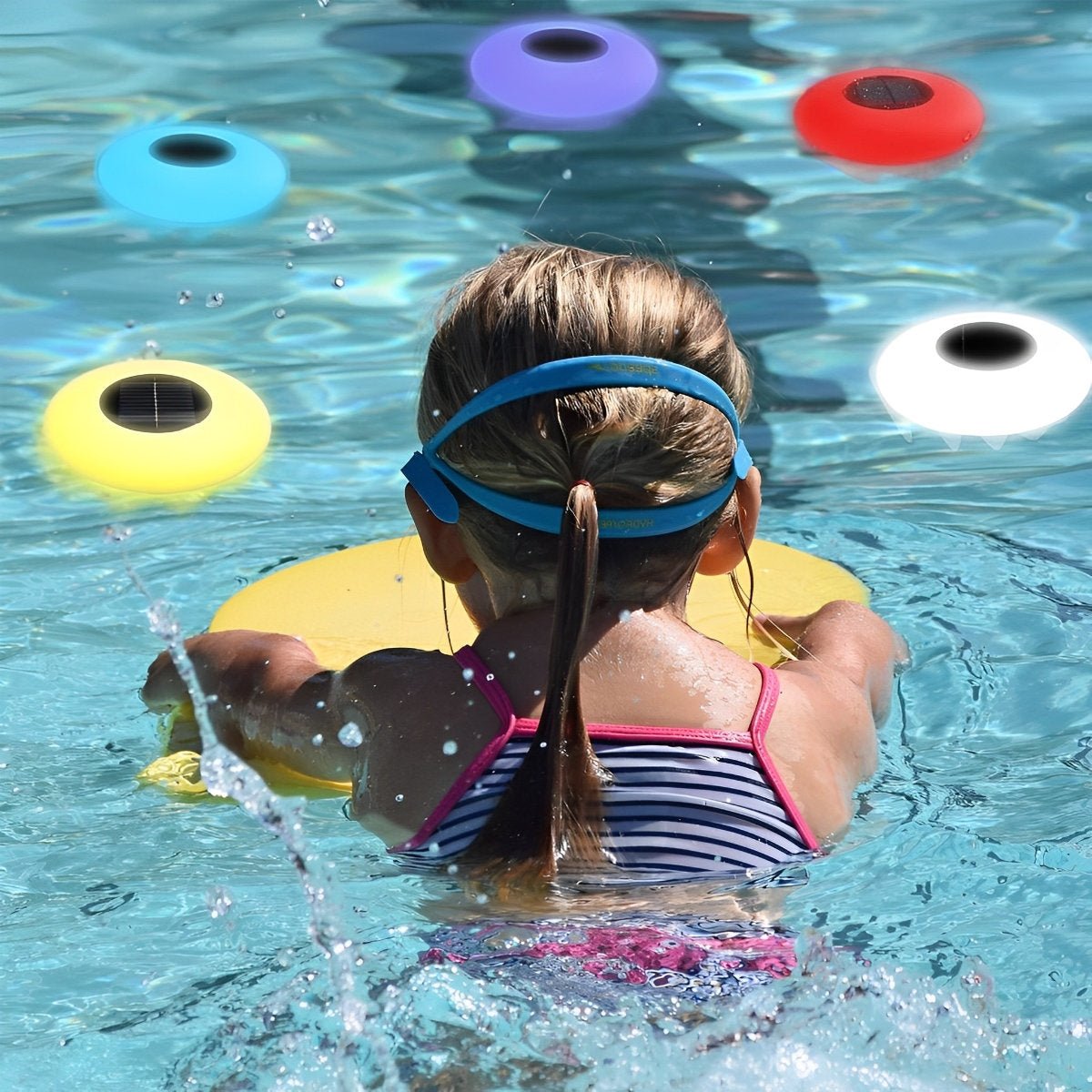 RGB LED Waterproof Solar Floating Pool Lights - Round Colorful Outdoor Pond Lamps for Garden, Patio & Pool Decor