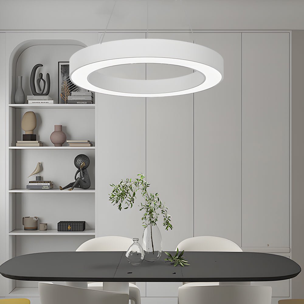 LED Pendant Light - Round Ring Hanging Fixture for Office & Gym Spaces - Modern Suspended Lighting Solution