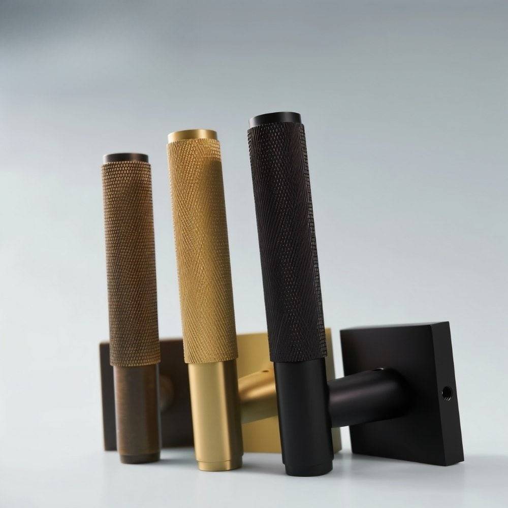 Brass Door Handle with Modern Design for Interior and Exterior Doors