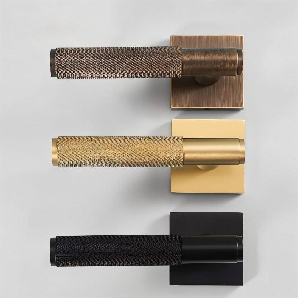 Brass Door Handle with Modern Design for Interior and Exterior Doors