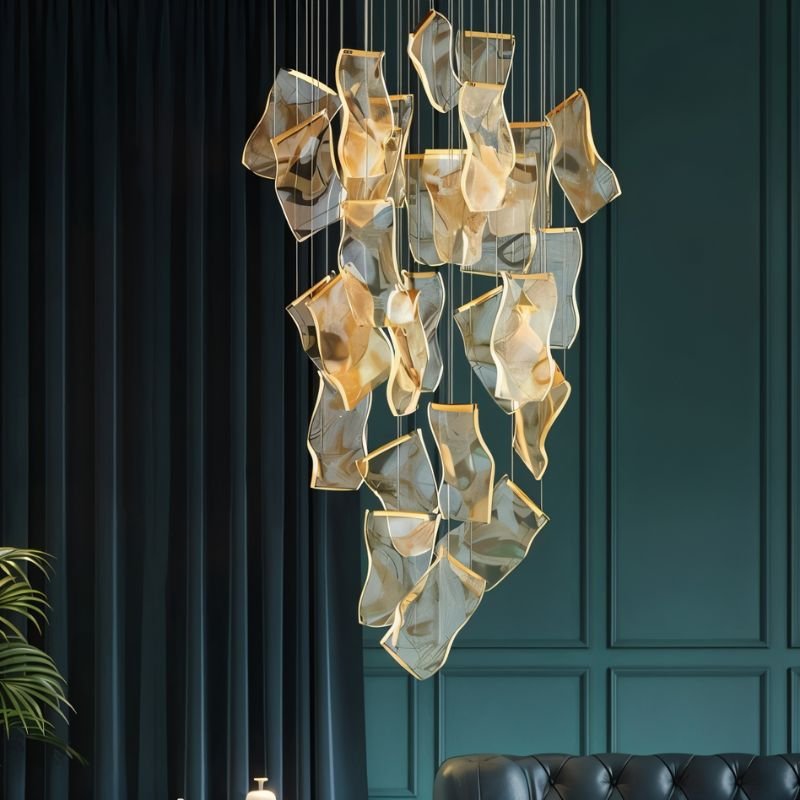 LED Rectangle Chandelier Ceiling Light Fixture for Dining Room & Living Room Lighting