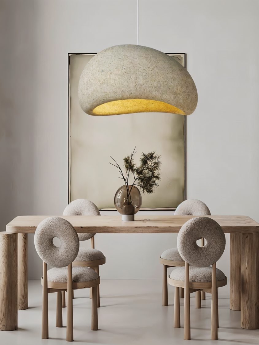 Shibui Sand Pendant Light - Modern Hanging Fixture with Natural Finish for Dining Room & Living Room