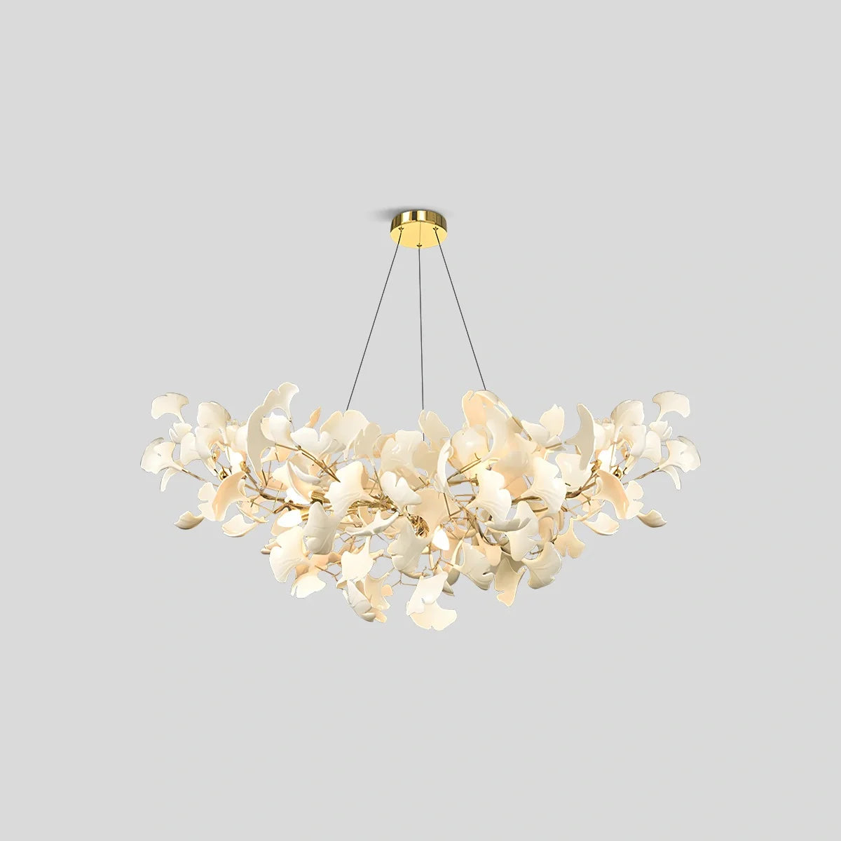 Gingko Chandelier Light Fixture - Modern Design for Living Room & Dining Room - Adjustable Height & Energy Efficient