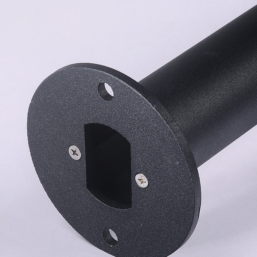 LED Solar Path Light - Modern Black Cylinder Design with Adjustable Spike & Base for Outdoor Walkways & Gardens