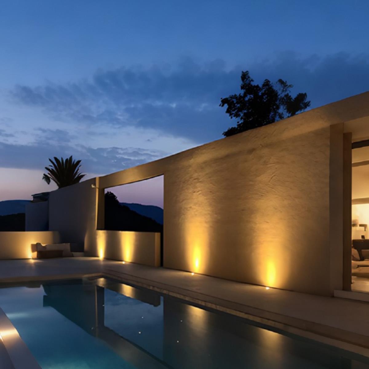 LED In-Ground Landscape Lights - Solar Low Voltage Wall Washer for Outdoor Garden & Pathway Illumination