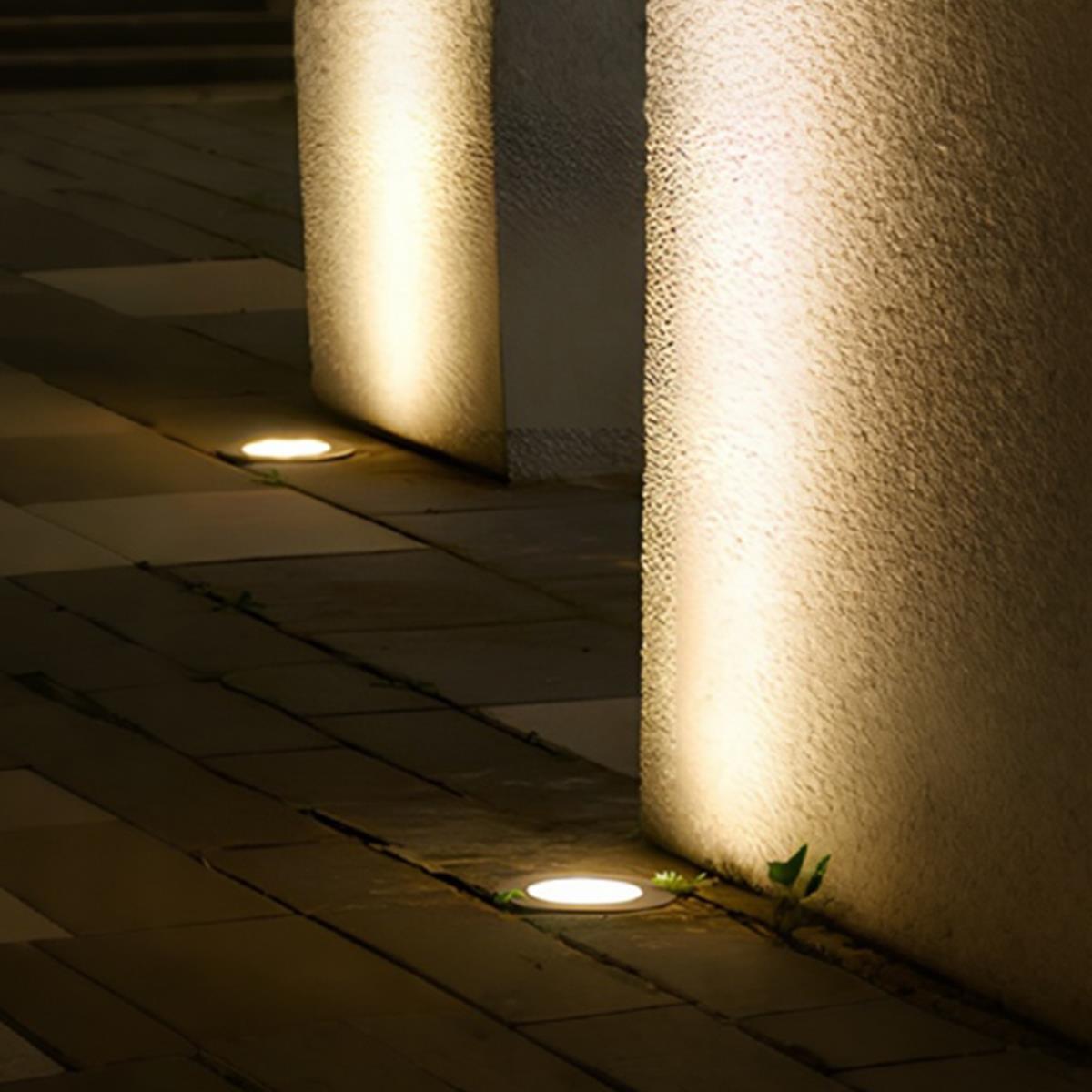 LED In-Ground Landscape Lights - Solar Low Voltage Wall Washer for Outdoor Garden & Pathway Illumination