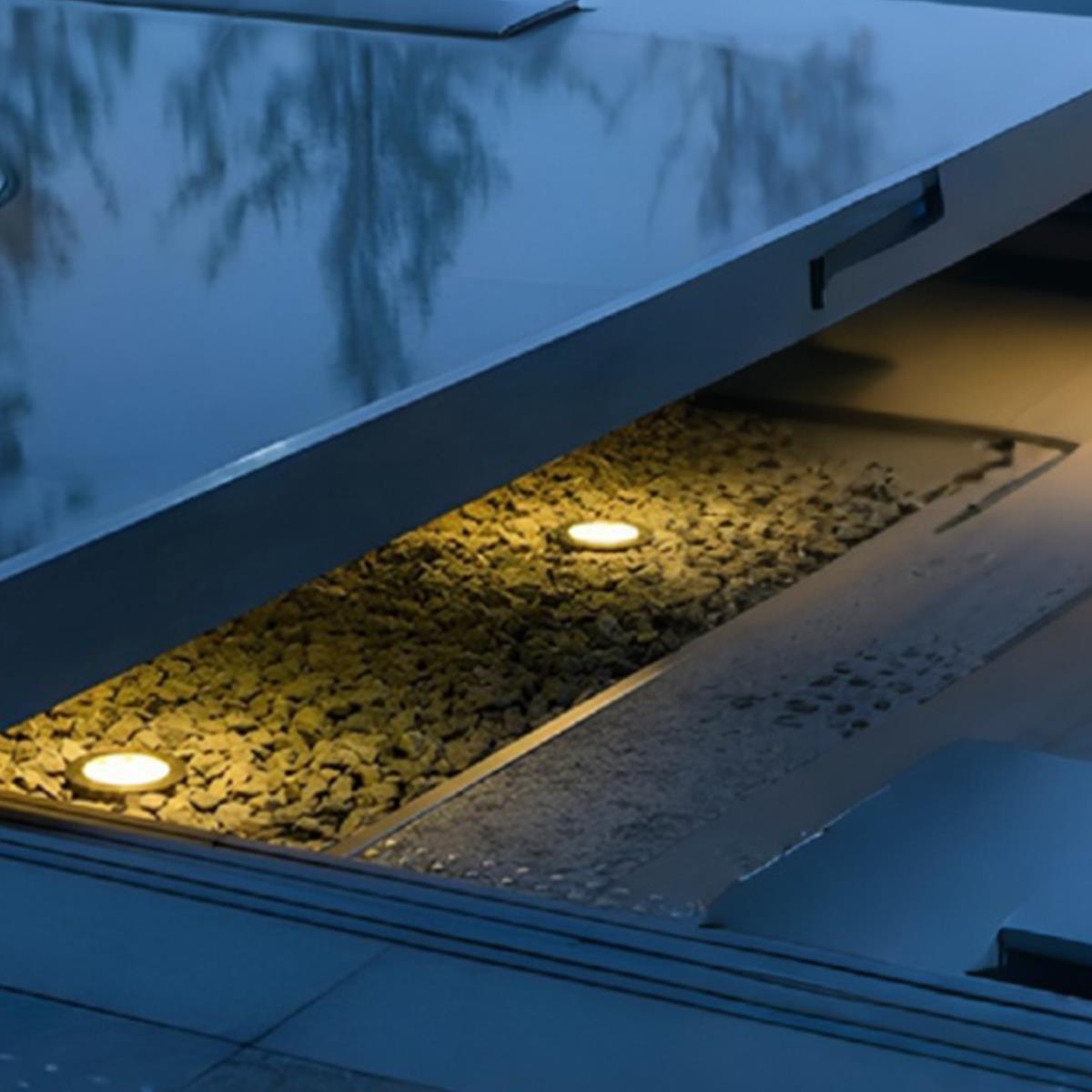 LED In-Ground Landscape Lights - Solar Low Voltage Wall Washer for Outdoor Garden & Pathway Illumination