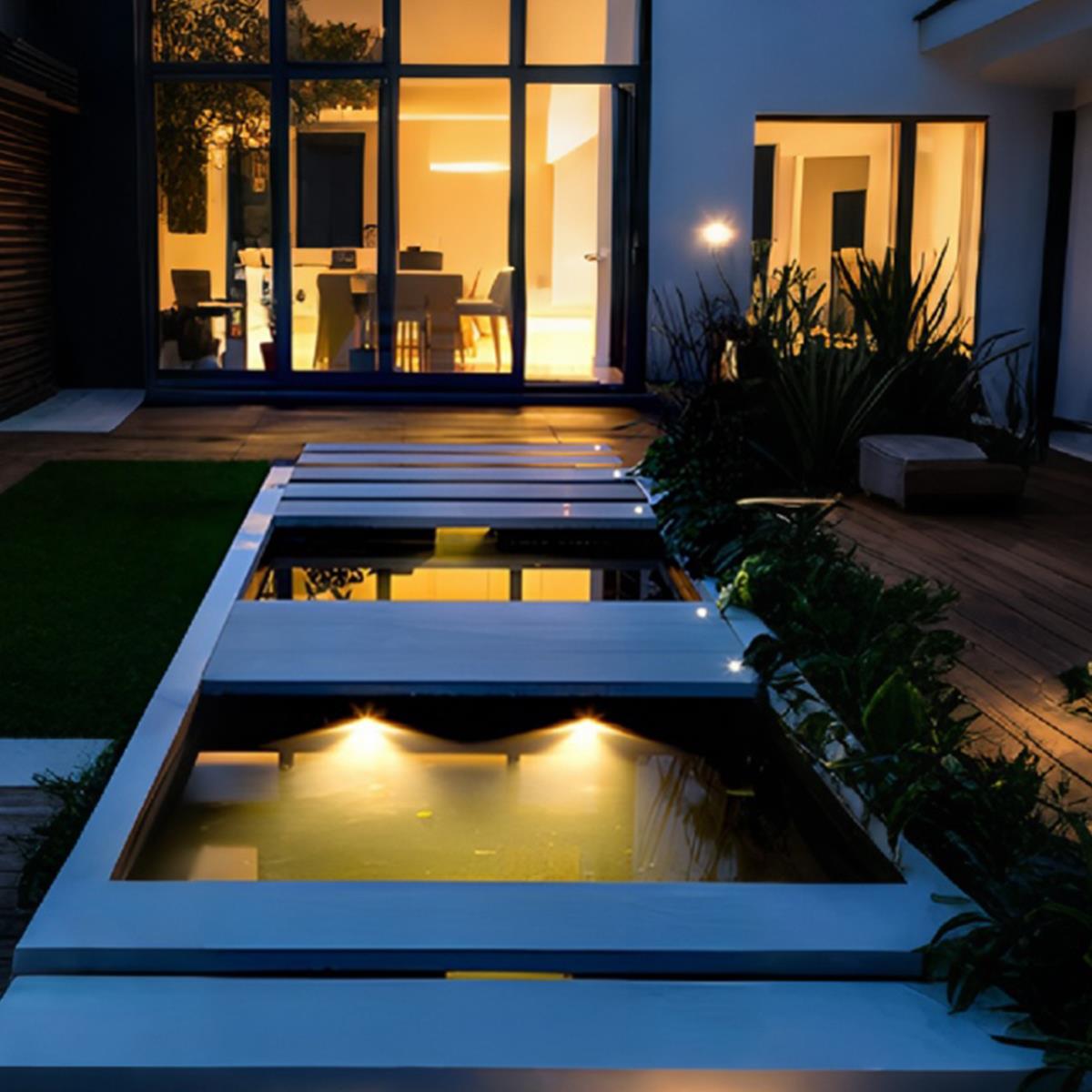 LED In-Ground Landscape Lights - Solar Low Voltage Wall Washer for Outdoor Garden & Pathway Illumination