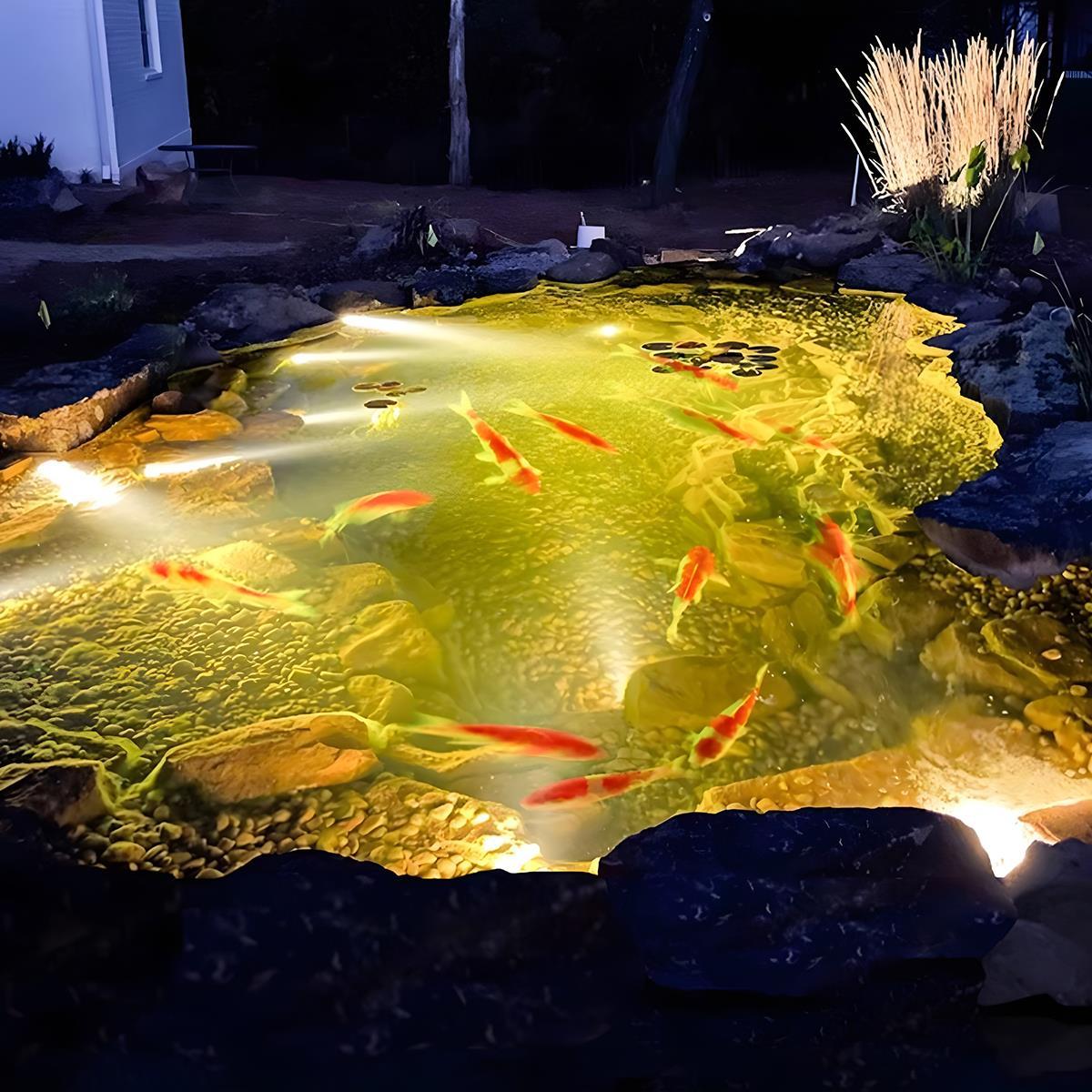 Solar Waterproof Underwater LED Spot Lights – Outdoor Submersible Pool & Fountain Lighting