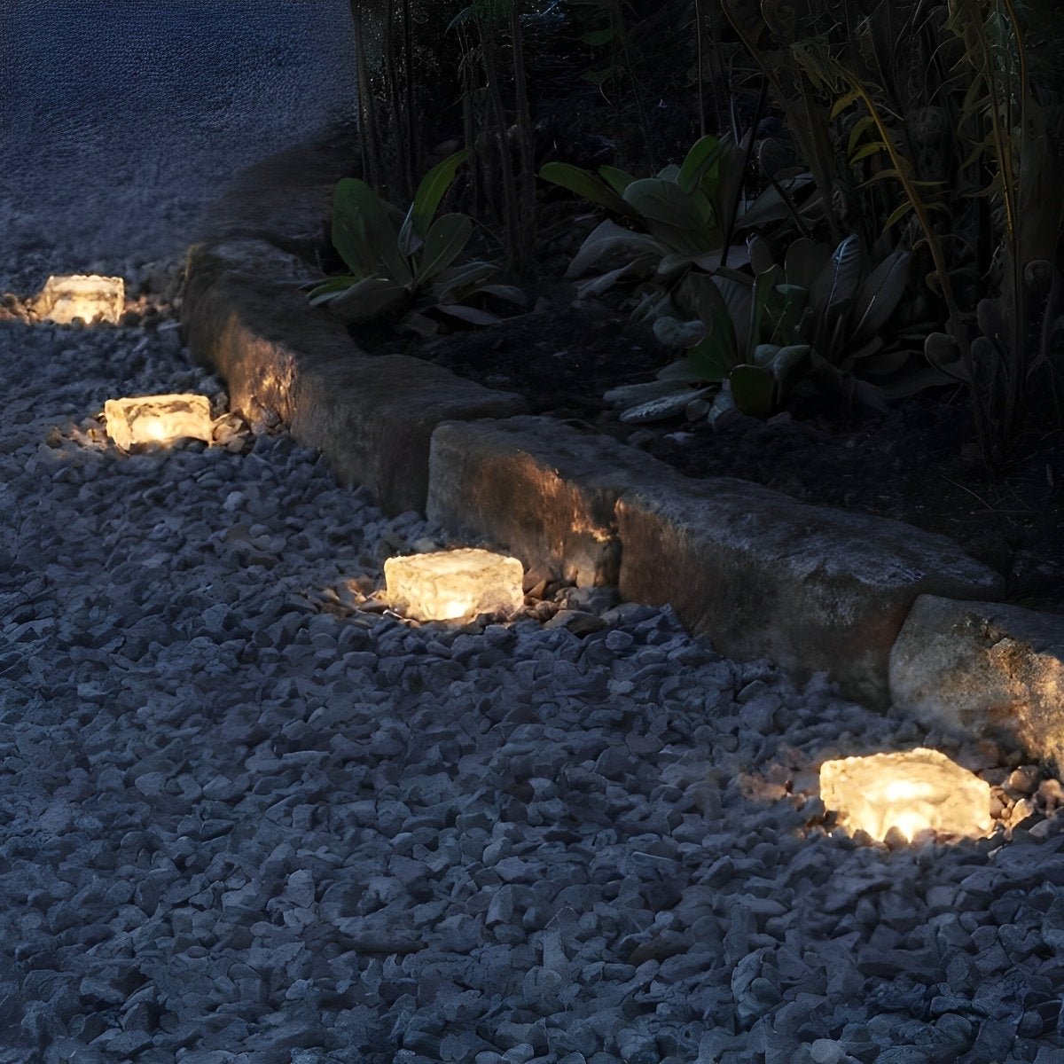 Solar LED Ice Brick Lights – Waterproof Smart Outdoor Lawn, Garden & Walkway Lighting, Warm White, Blue & Green Color Options