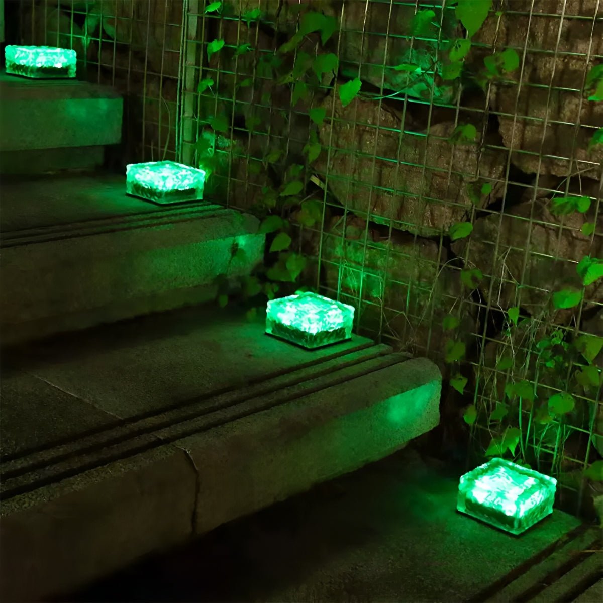 Solar LED Ice Brick Lights – Waterproof Smart Outdoor Lawn, Garden & Walkway Lighting, Warm White, Blue & Green Color Options