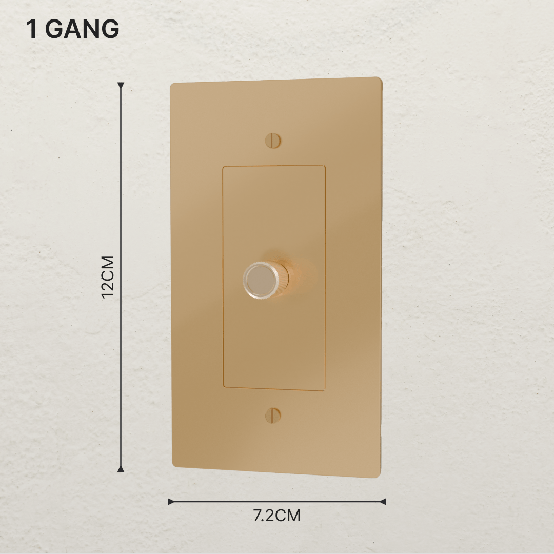 Brass 3-Way Rotary Dimmer Switch | UL Certified, Push To Turn & Twist Dimming for LED Lighting Systems