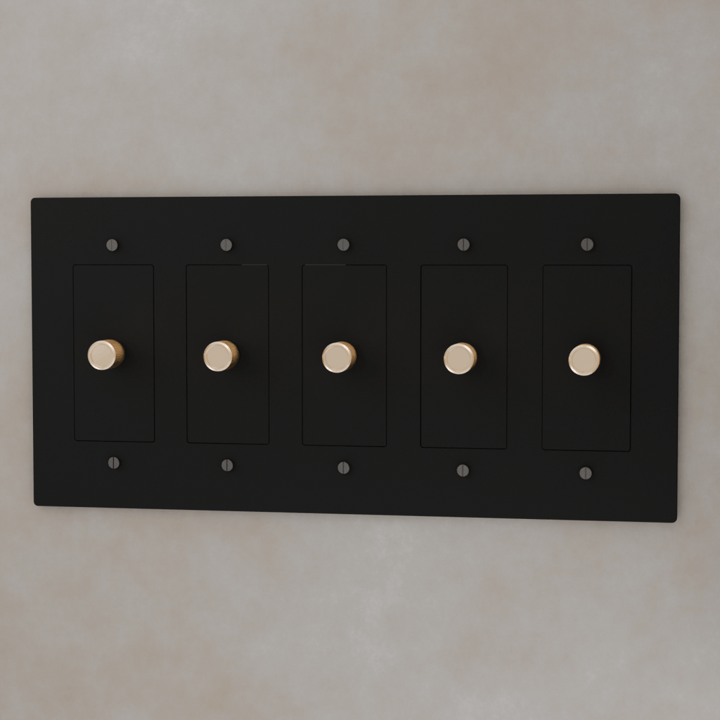 Brass 3-Way Rotary Dimmer Switch | UL Certified, Push To Turn & Twist Dimming for LED Lighting Systems