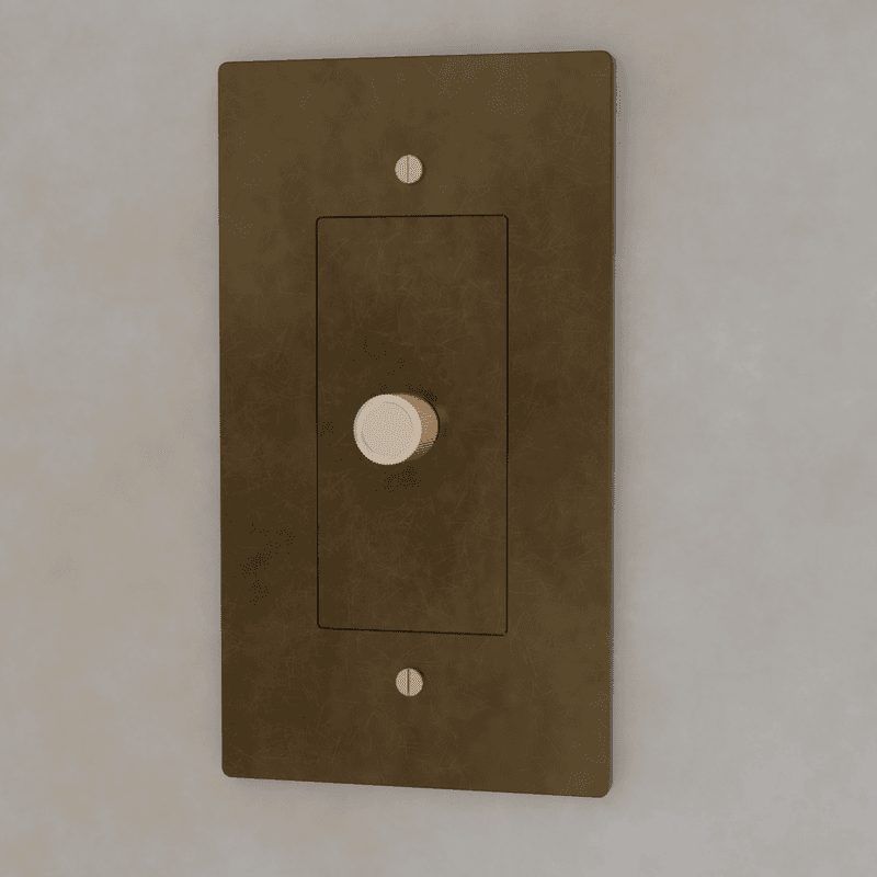 Brass 3-Way Rotary Dimmer Switch | UL Certified, Push To Turn & Twist Dimming for LED Lighting Systems