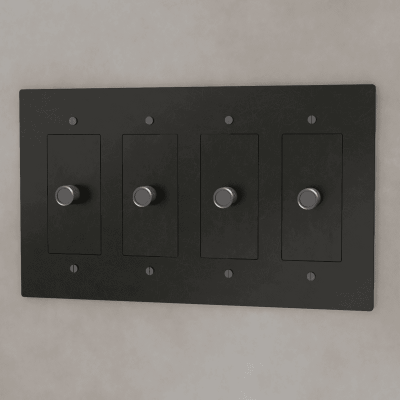 Brass 3-Way Rotary Dimmer Switch | UL Certified, Push To Turn & Twist Dimming for LED Lighting Systems