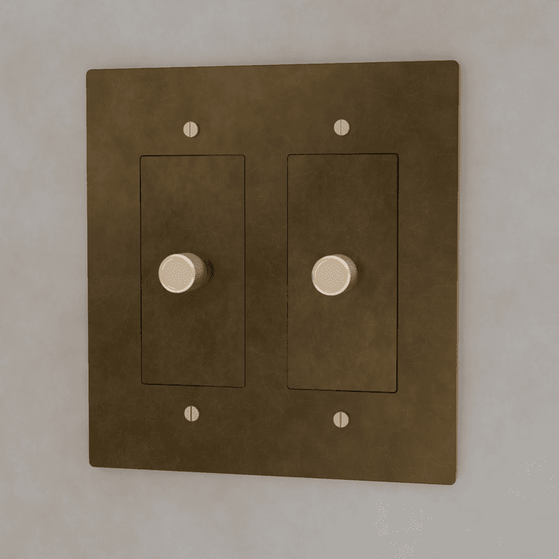 Brass 3-Way Rotary Dimmer Switch | UL Certified, Push To Turn & Twist Dimming for LED Lighting Systems