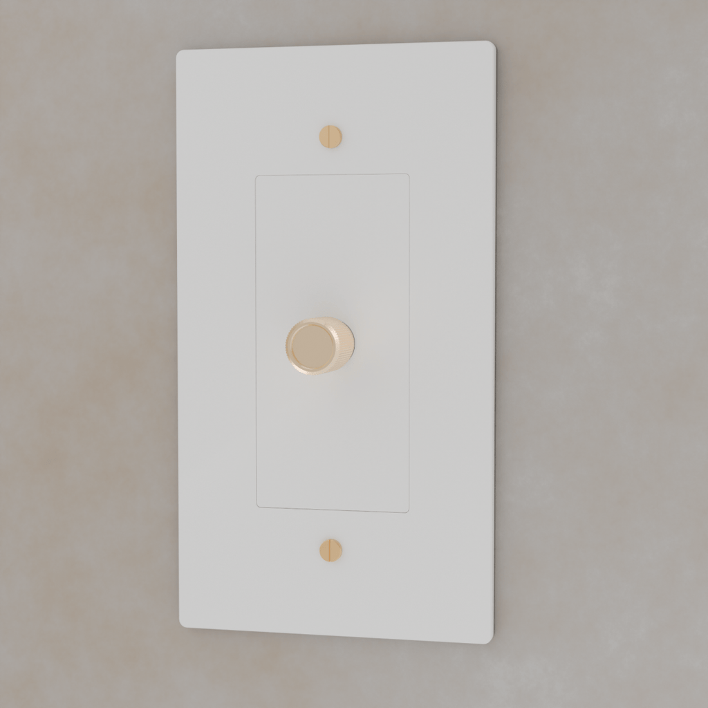 Brass 3-Way Rotary Dimmer Switch | UL Certified, Push To Turn & Twist Dimming for LED Lighting Systems