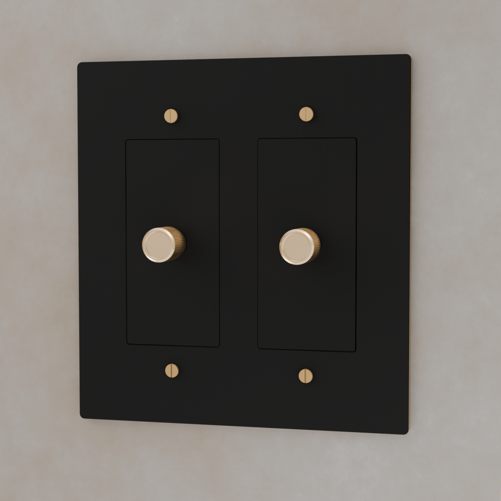 Brass 3-Way Rotary Dimmer Switch | UL Certified, Push To Turn & Twist Dimming for LED Lighting Systems