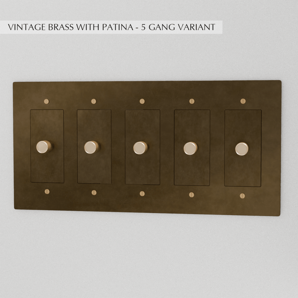 Solid Brass Dimmer Switch | Knurled Texture, Heavy-Set Weight & Compatible with LED/Incandescent Bulbs for Home Lighting
