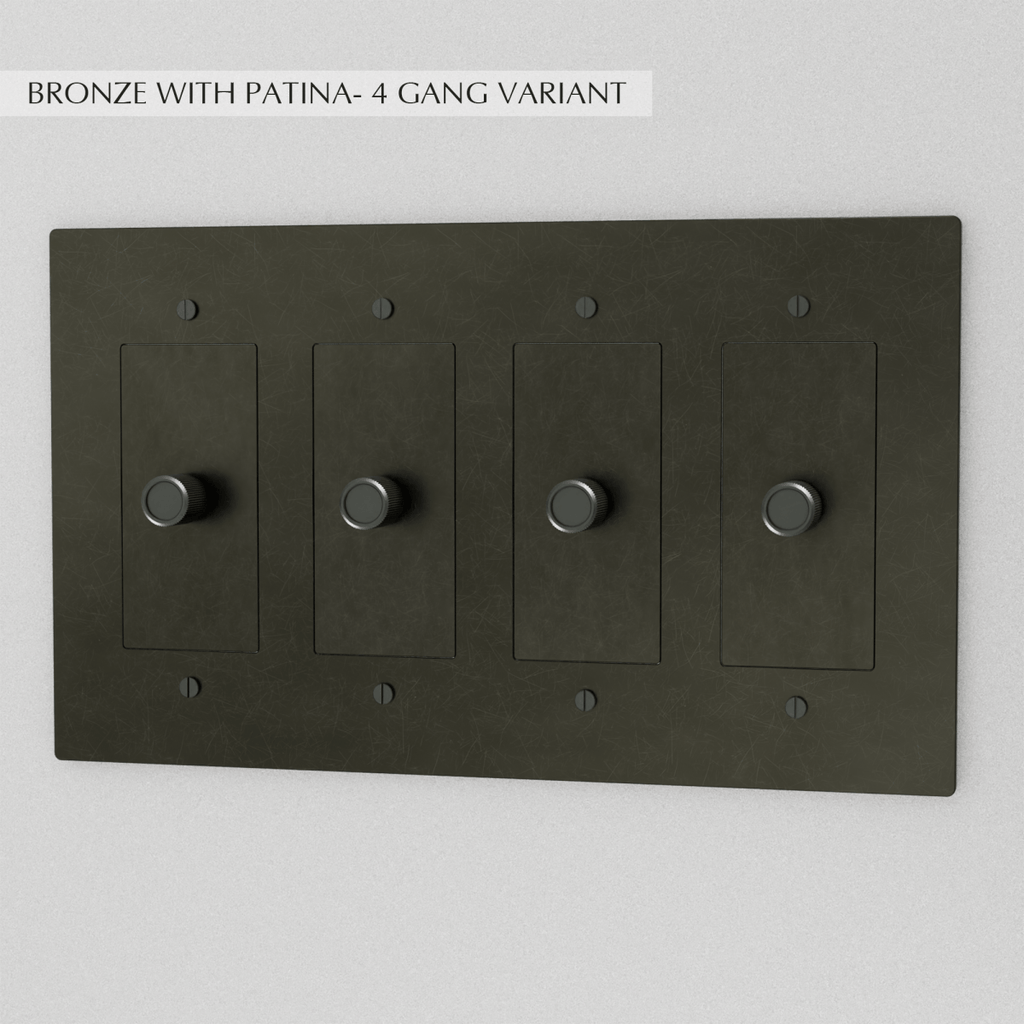 Solid Brass Dimmer Switch | Knurled Texture, Heavy-Set Weight & Compatible with LED/Incandescent Bulbs for Home Lighting