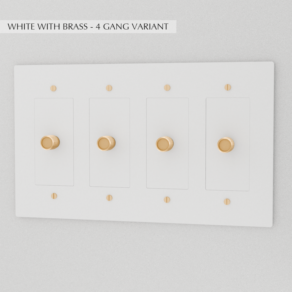 Solid Brass Dimmer Switch | Knurled Texture, Heavy-Set Weight & Compatible with LED/Incandescent Bulbs for Home Lighting
