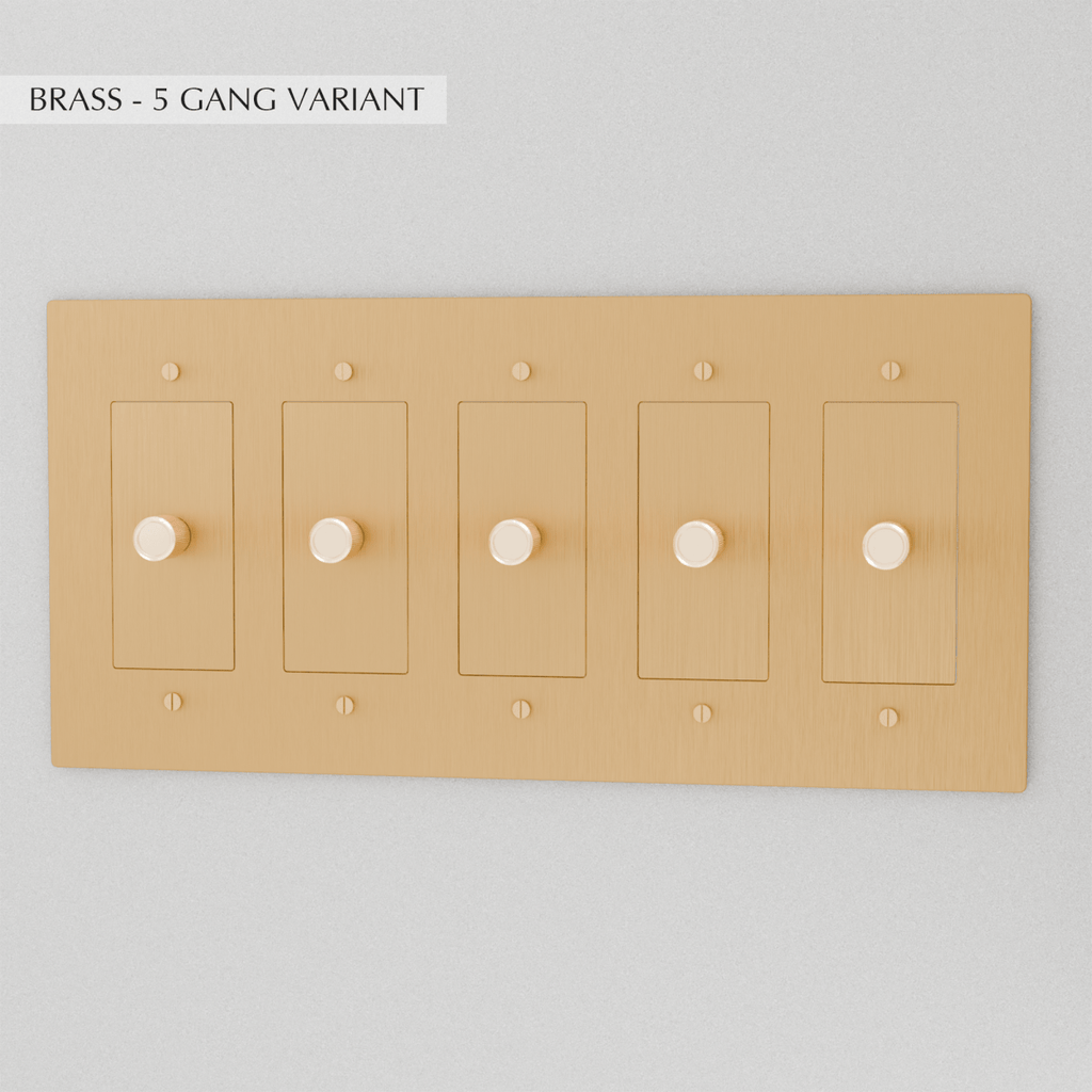 Solid Brass Dimmer Switch | Knurled Texture, Heavy-Set Weight & Compatible with LED/Incandescent Bulbs for Home Lighting