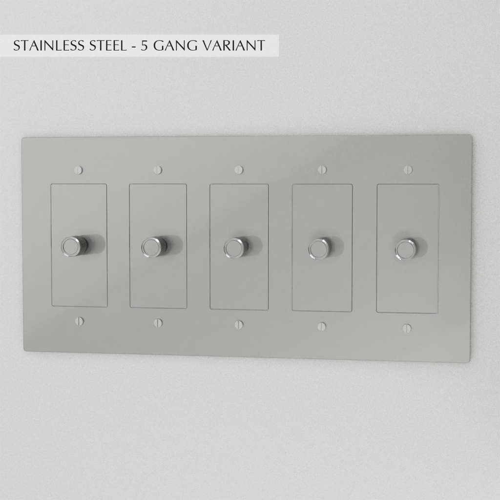 Solid Brass Dimmer Switch | Knurled Texture, Heavy-Set Weight & Compatible with LED/Incandescent Bulbs for Home Lighting