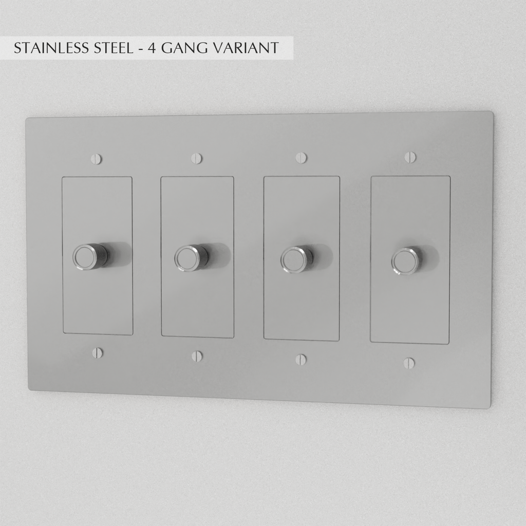Solid Brass Dimmer Switch | Knurled Texture, Heavy-Set Weight & Compatible with LED/Incandescent Bulbs for Home Lighting