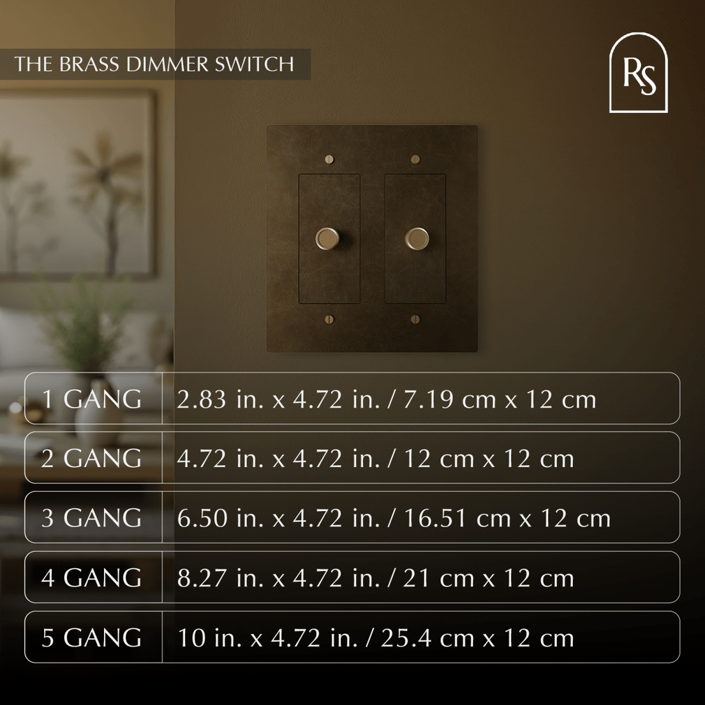 Solid Brass Dimmer Switch | Knurled Texture, Heavy-Set Weight & Compatible with LED/Incandescent Bulbs for Home Lighting