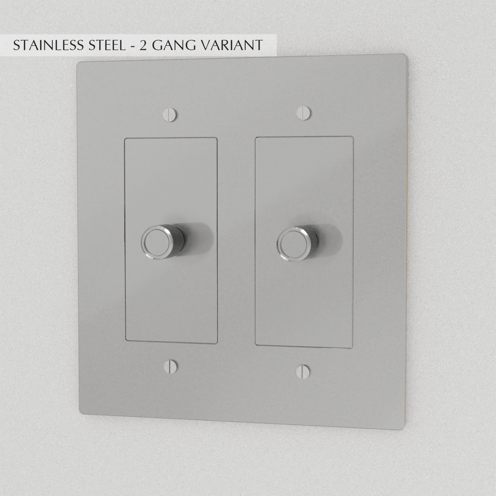 Solid Brass Dimmer Switch | Knurled Texture, Heavy-Set Weight & Compatible with LED/Incandescent Bulbs for Home Lighting