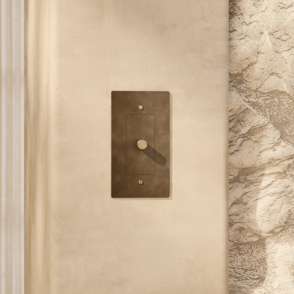 Solid Brass Dimmer Switch | Knurled Texture, Heavy-Set Weight & Compatible with LED/Incandescent Bulbs for Home Lighting