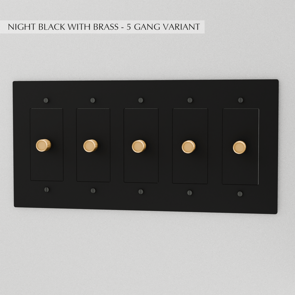 Solid Brass Dimmer Switch | Knurled Texture, Heavy-Set Weight & Compatible with LED/Incandescent Bulbs for Home Lighting