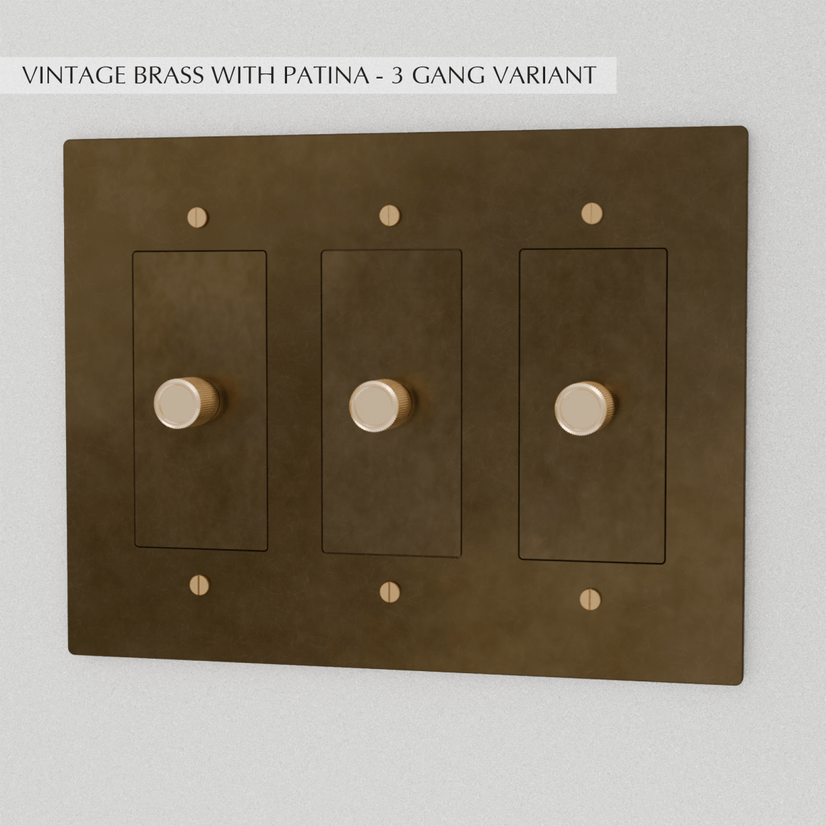 Solid Brass Dimmer Switch | Knurled Texture, Heavy-Set Weight & Compatible with LED/Incandescent Bulbs for Home Lighting