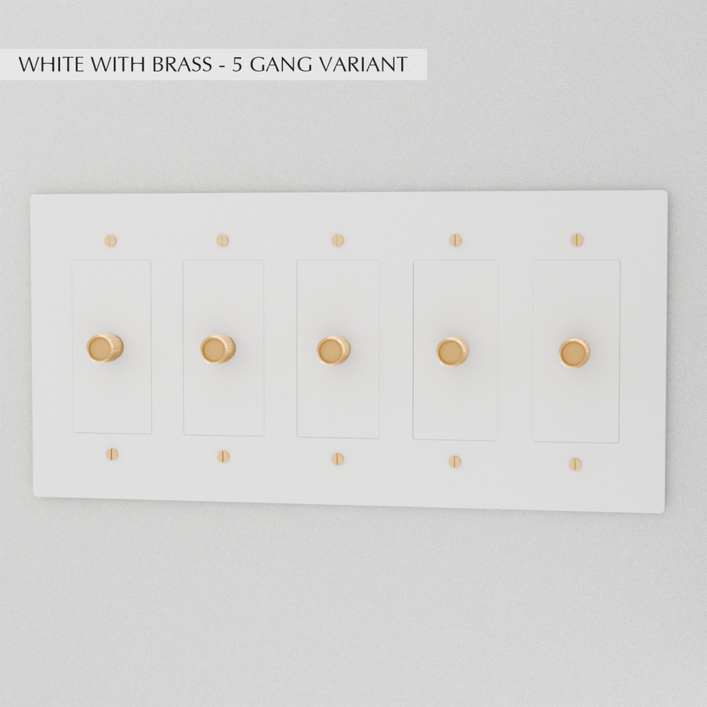 Solid Brass Dimmer Switch | Knurled Texture, Heavy-Set Weight & Compatible with LED/Incandescent Bulbs for Home Lighting